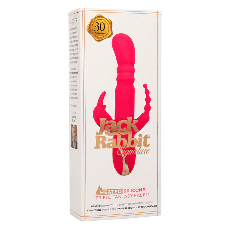 CALEXOTICS - JACK FANTASY TRIPLE VIBRATEUR CHAUFFANT RABBIT ROSE