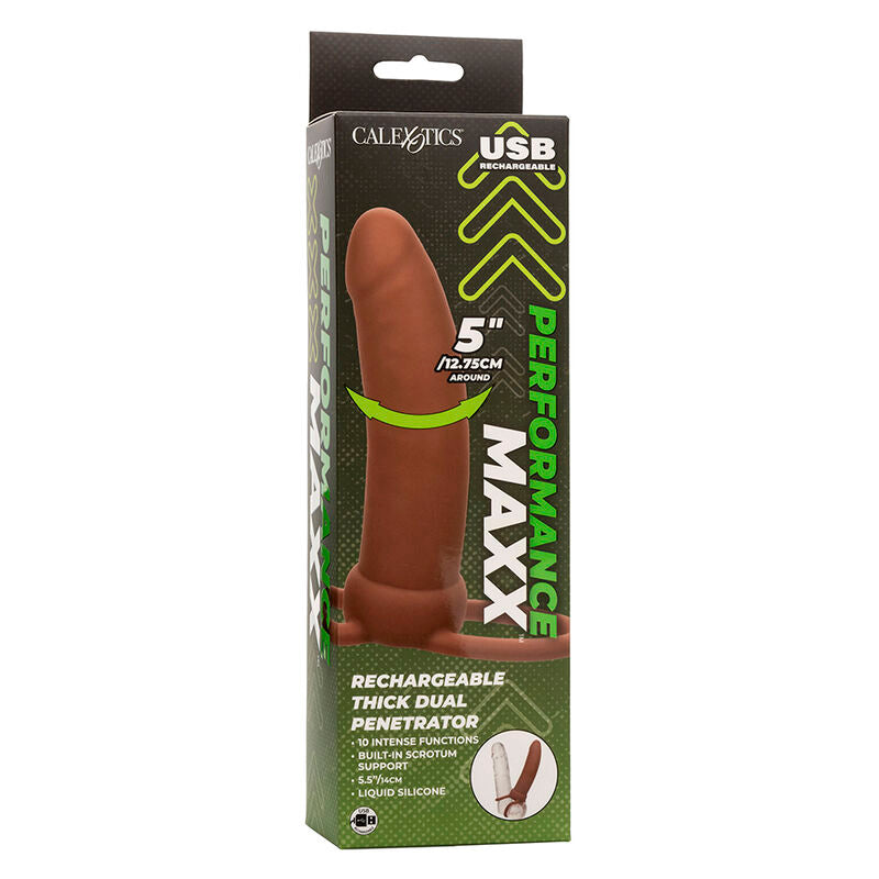 CALEXOTICS - MAXX THICK DUAL PENETRATOR 10 VIBRATIONS BROWN - 4