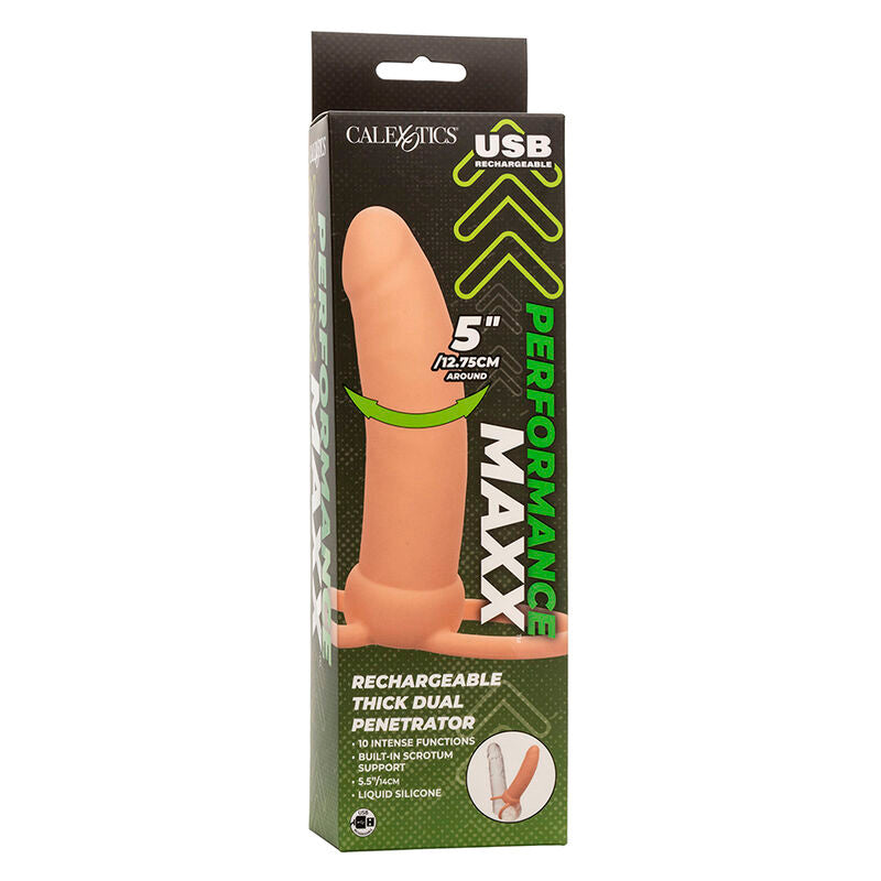 CALEXOTICS - MAXX THICK DUAL PENETRATOR 10 VIBRATIONS FLESH - 5