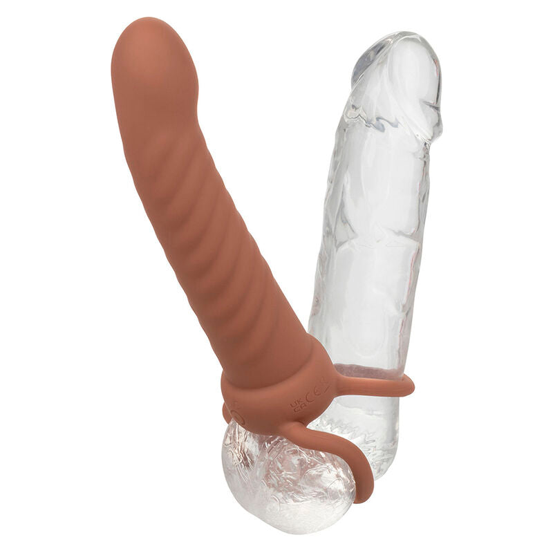 CALEXOTICS - MAXX RIBBED DUAL PENETRATOR 10 VIBRATIONS BROWN - 8