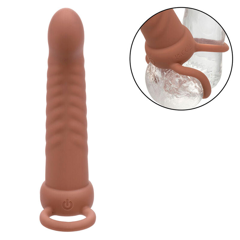 CALEXOTICS - MAXX RIBBED DUAL PENETRATOR 10 VIBRATIONS BROWN - 5