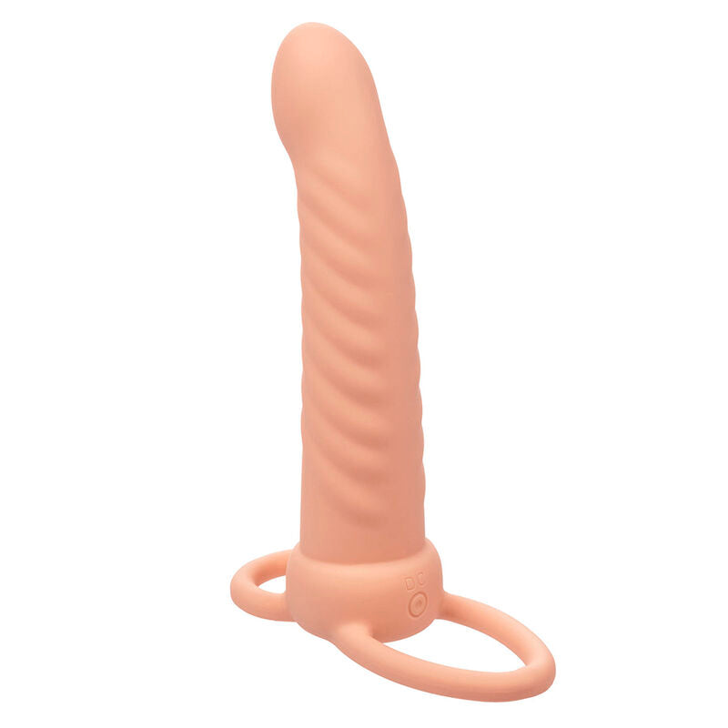 CALEXOTICS - MAXX RIBBED DUAL PENETRATOR 10 VIBRATIONS FLESH - 9