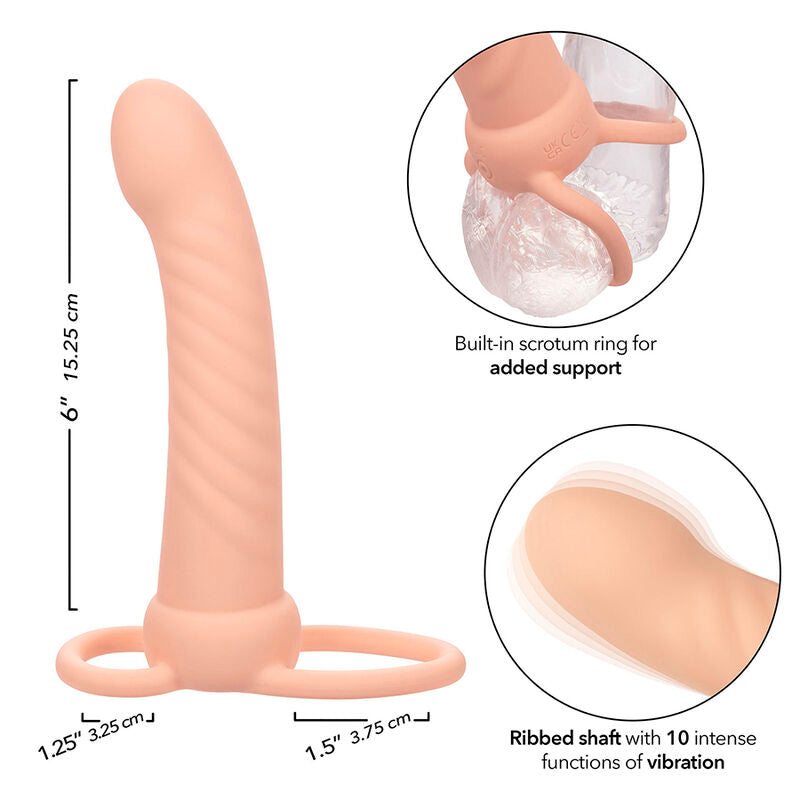 CALEXOTICS - MAXX RIBBED DUAL PENETRATOR 10 VIBRATIONS FLESH - 3