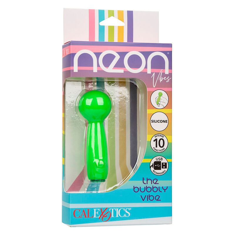CALEXOTICS - NEON VIBES THE BUBBLY VIBE MINI MASSAGER 10 VIBRATIONS GREEN - 3