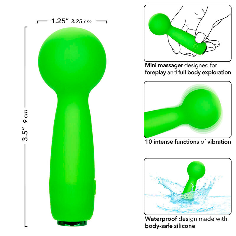 CALEXOTICS - NEON VIBES THE BUBBLY VIBE MINI MASSAGER 10 VIBRATIONS GREEN - 2