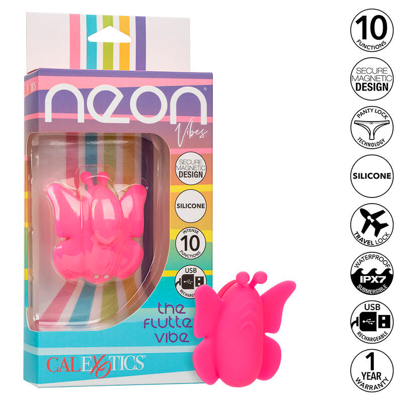 CALEXOTICS - NEON VIBES THE FLUTTER VIBE STIMULATOR 10 VIBRATIONS PINK - 11