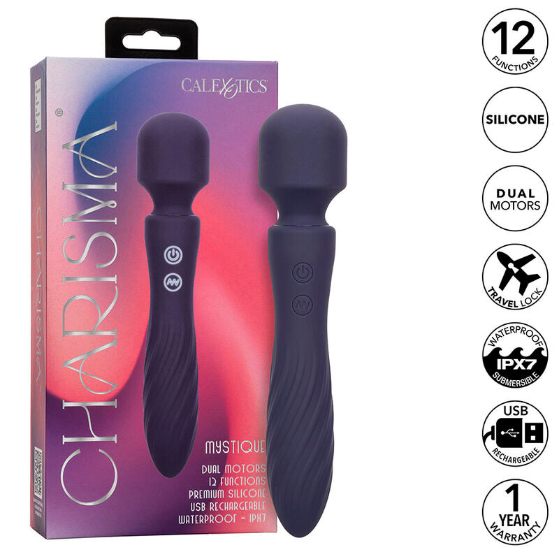 CALEXOTICS - CHARISMA MYSTIQUE DUAL MOTOR MASSAGER 12 FUNCTIONS 20.5 CM X 4.5 CM PURPLE