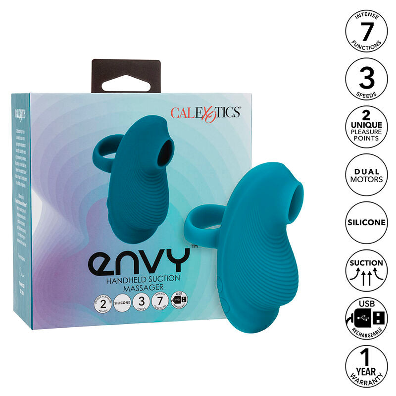 CALEXOTICS - ENVY HANDHELD ROLLING BALL MASSAGER 7 VIBRATIONS BLUE - 9