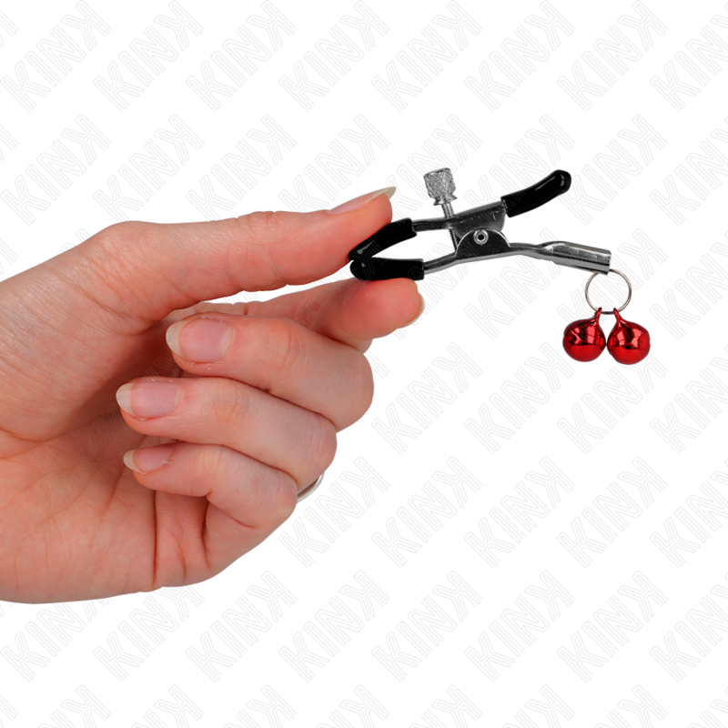 KINK - DOUBLE BELL NIPPLE CLAMP RED 6 CM - 2