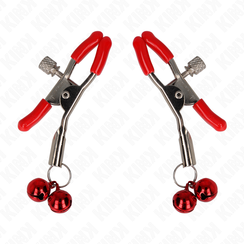 KINK - RED DOUBLE BELL NIPPLE CLAMP RED 6 CM - 4