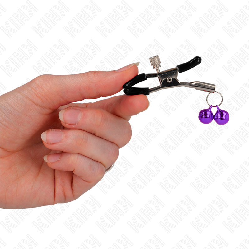 KINK - DOUBLE BELL NIPPLE CLAMP PURPLE 6 CM - 3