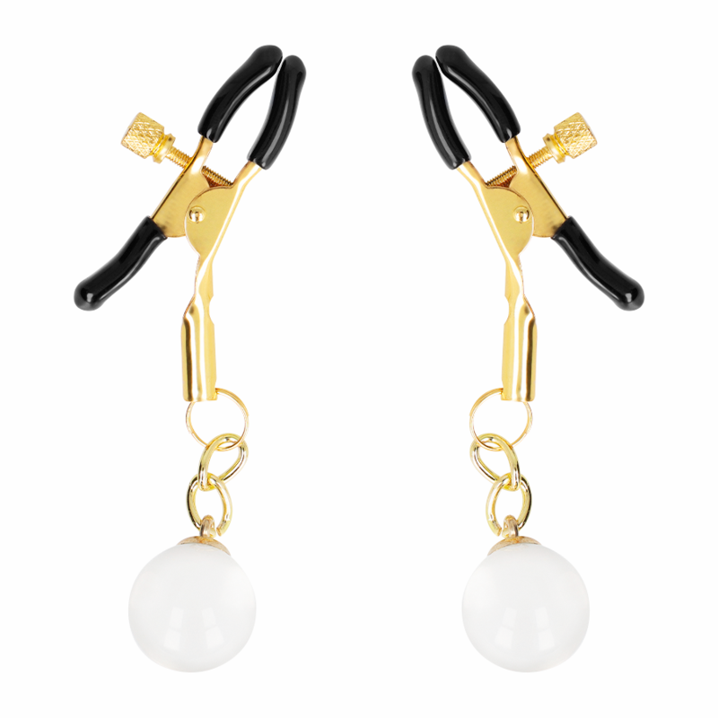 KINK - GLASS BEAD NIPPLE CLAMPS GOLD 6 CM - 4