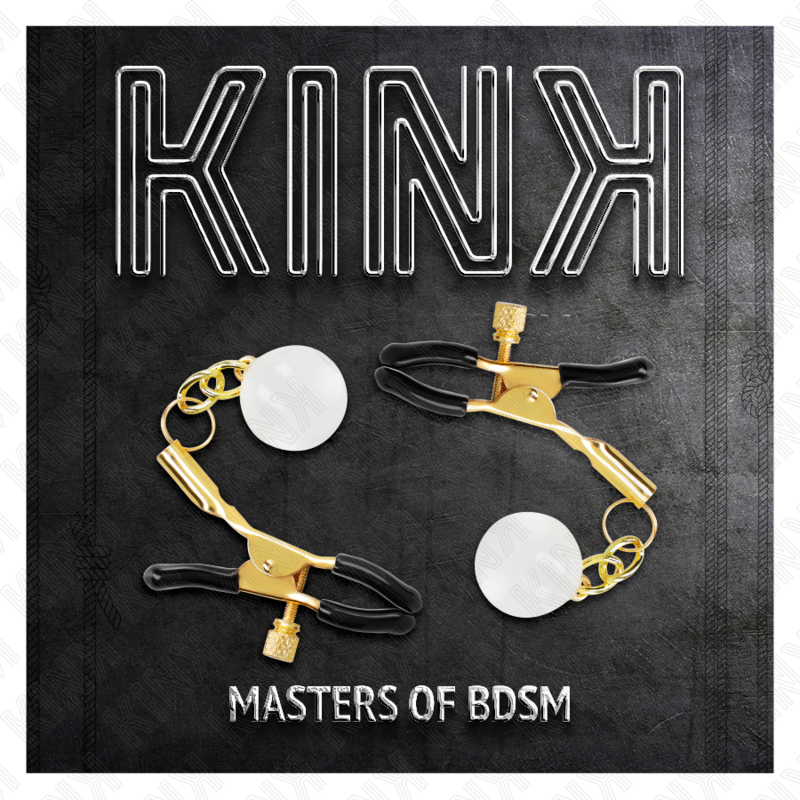 KINK - GLASS BEAD NIPPLE CLAMPS GOLD 6 CM - 2