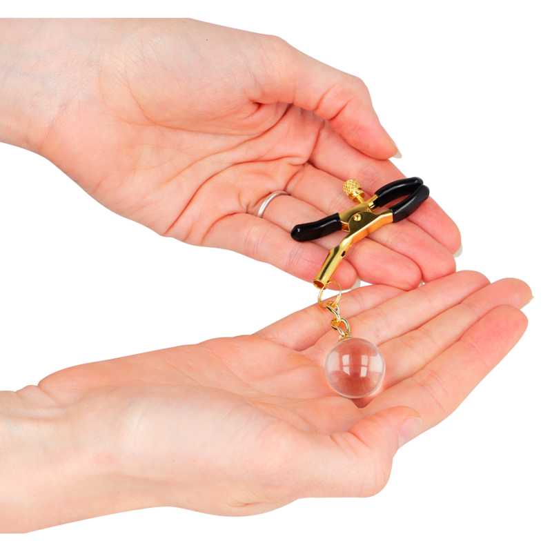 KINK - GLASS BEAD NIPPLE CLAMPS GOLD 6 CM - 3