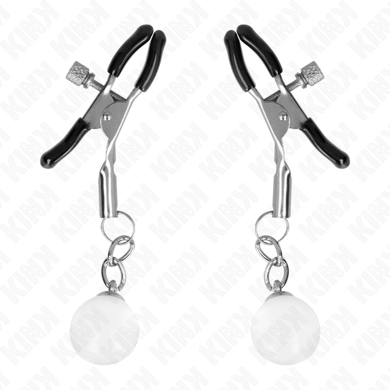 KINK - GLASS BEAD NIPPLE CLAMPS SILVER 6 CM - 4