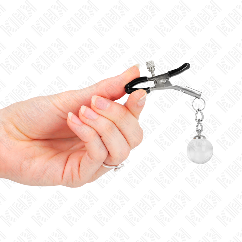 KINK - GLASS BEAD NIPPLE CLAMPS SILVER 6 CM - 2