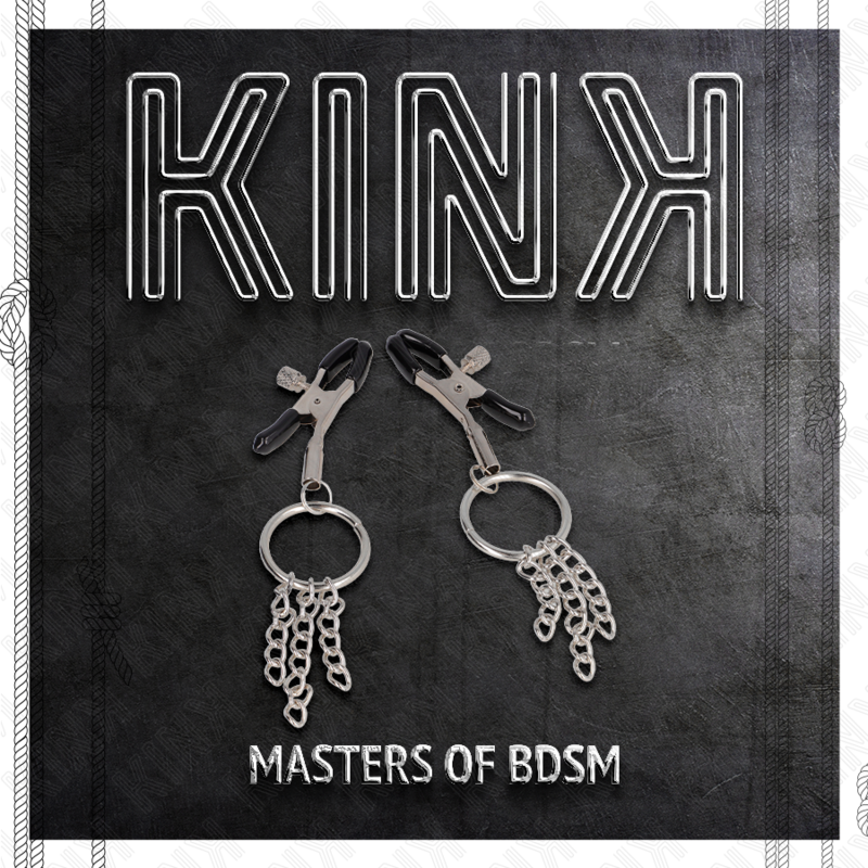 KINK - SILVER NIPPLE CLAMP O RING AND CHAIN 6 CM