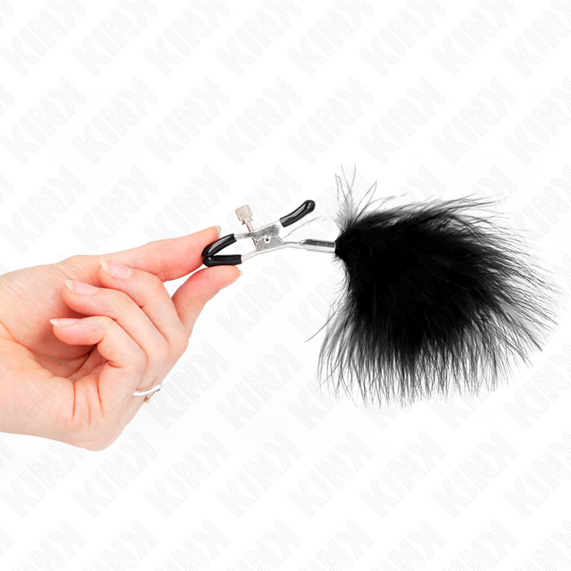 KINK - FEATHER NIPPLE CLAMP BLACK 7 CM - 2