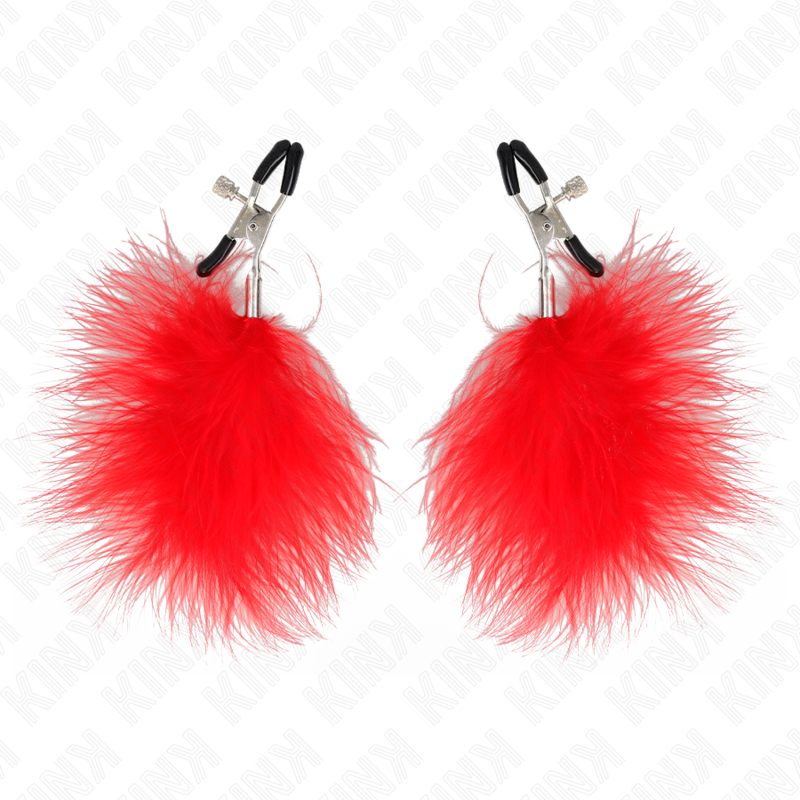 KINK - FEATHER NIPPLE CLAMP RED 7 CM - 2
