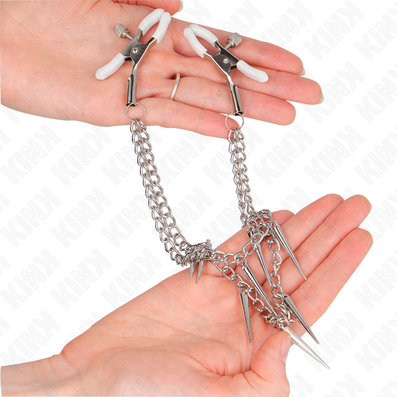 KINK - NIPPLE CLAMPS WITH SPIKES CHAINS 30 CM - 3