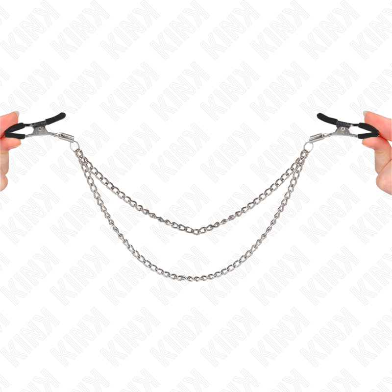 KINK - NIPPLE CLAMPS WITH 2 THICK CHAINS SILVER 20/23 CM - 4