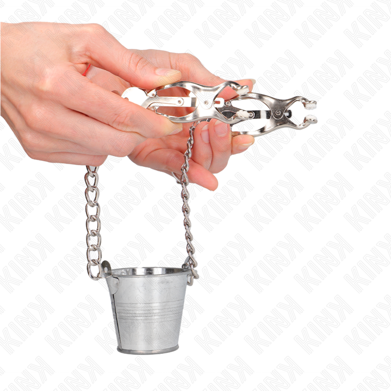 KINK - NIPPLE CLAMPS WITH A BUCKET SILVER - 2