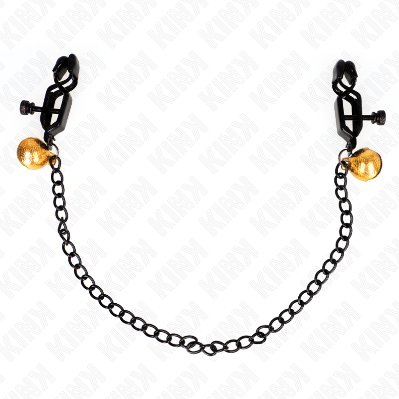 KINK - SILVER 30CM FLAT CHAIN AND BELL NIPPLE CLAMPS