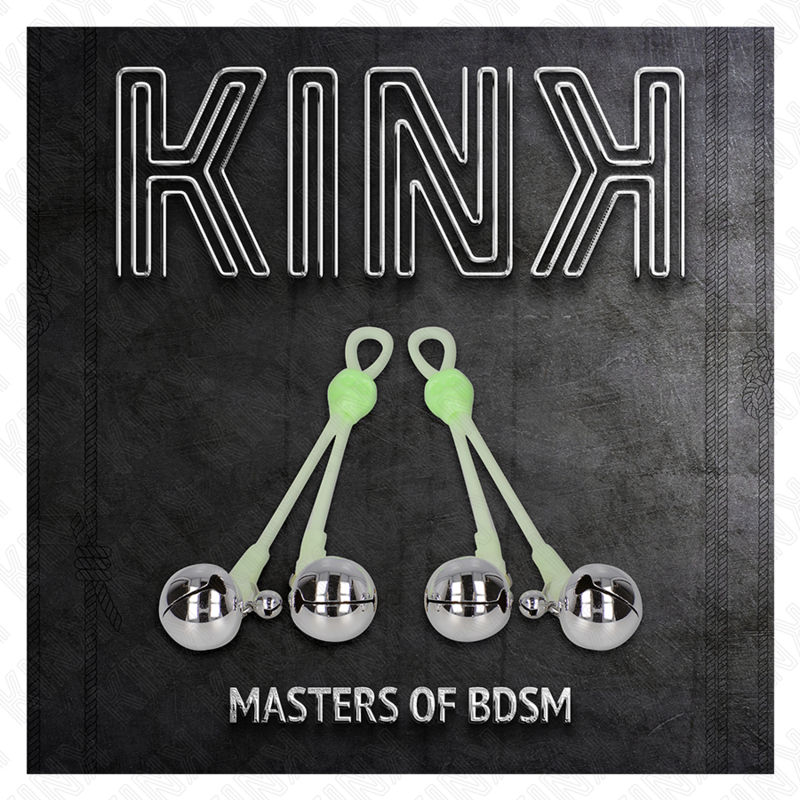 KINK - PINCES À TÉTONS CRÂNE LUMINEUX AVEC GLOBE ANNULAIRE RÉGLABLES VERT / ARGENT
