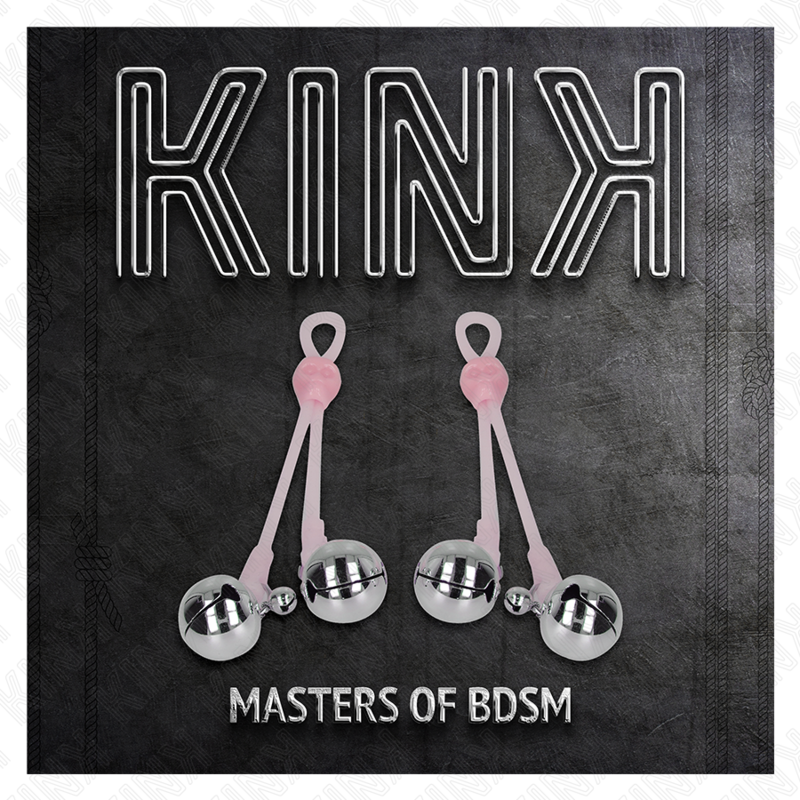 KINK - LUMINOUS SKULL NIPPLE CLAMPS WITH RING BELLS ADJUSTABLE PINK / SILVER - 5