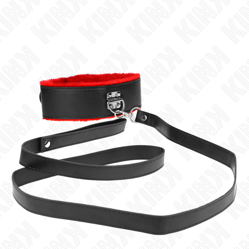 KINK - NECKLACE WITH BELT 116 CM WITH RED LEATHER STRAP ADJUSTABLE 40-48 CM X 6 CM - 2