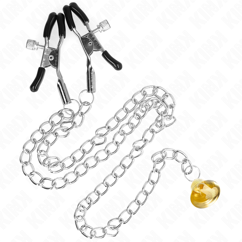 KINK - CHAIN NIPPLE CLAMPS WITH HORN PENDANT 30 CM - 4
