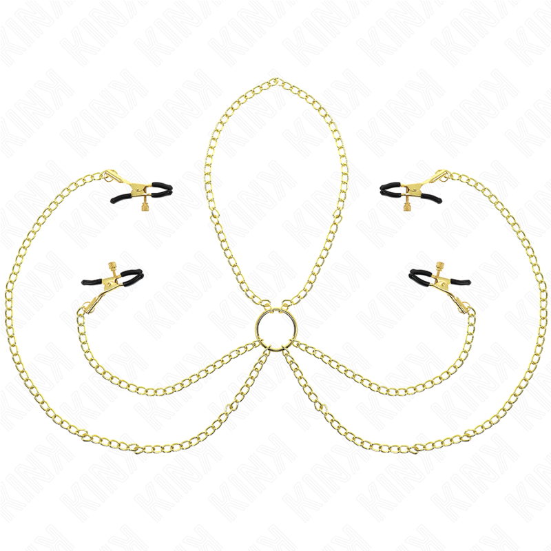 KINK - 4 NIPPLE AND CLIT CLAMPS ADJUSTABLE GOLD - 4