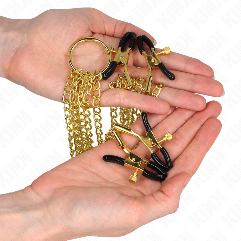 KINK - 4 NIPPLE AND CLIT CLAMPS ADJUSTABLE GOLD - 2