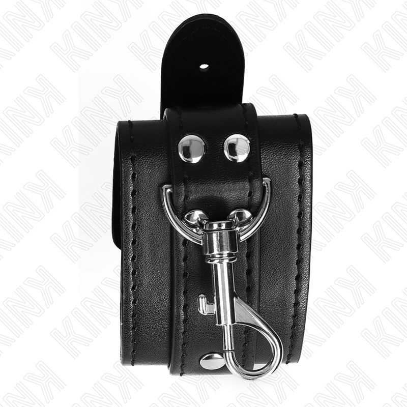 KINK - LOCKABLE DUNGEON WRIST RESTRAINTS BLACK ADJUSTABLE 21-28 CM X 5.5 CM - 2