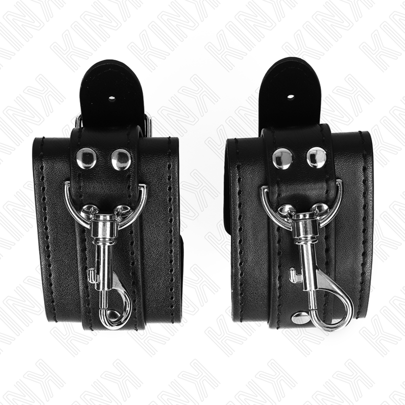 KINK - LOCKABLE DUNGEON WRIST RESTRAINTS BLACK ADJUSTABLE 21-28 CM X 5.5 CM - 3