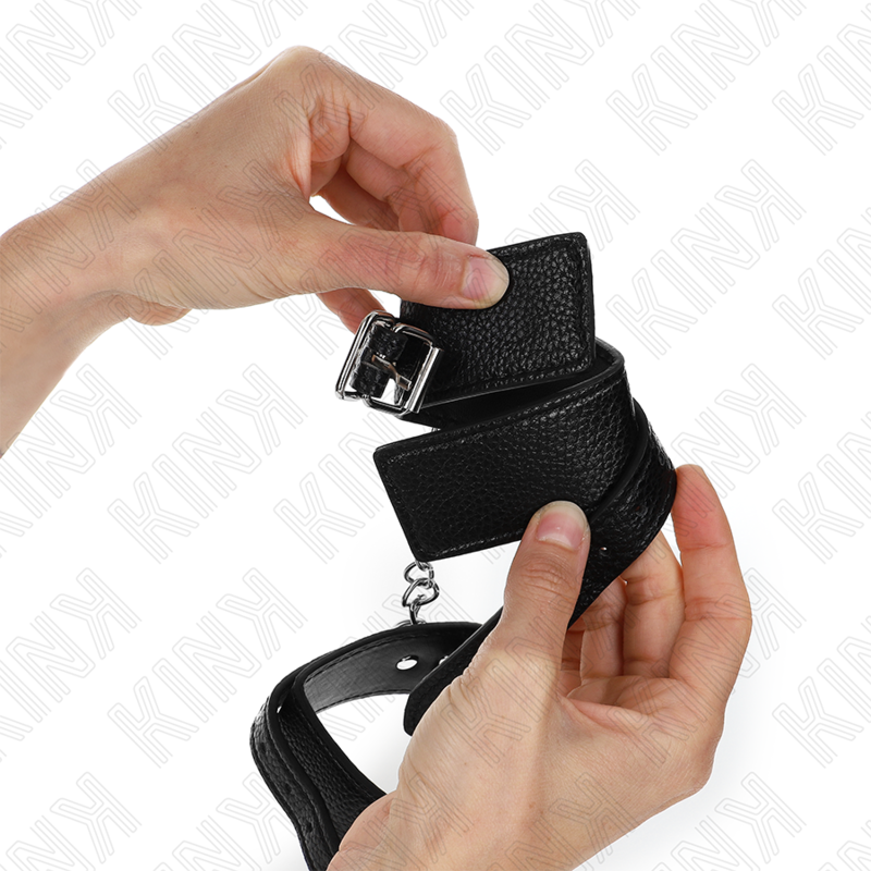 KINK - SNAKE PATTERN WRIST RESTRAINTS BLACK ADJUSTABLE 20-28 CM X 5.4 CM - 3