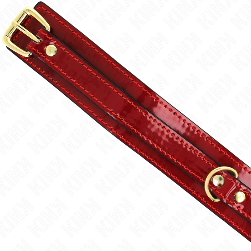 KINK - WINE RED ADJUSTABLE NECKLACE WITH GOLDEN DETAILS 29-42.5 CM X 4 CM - 3