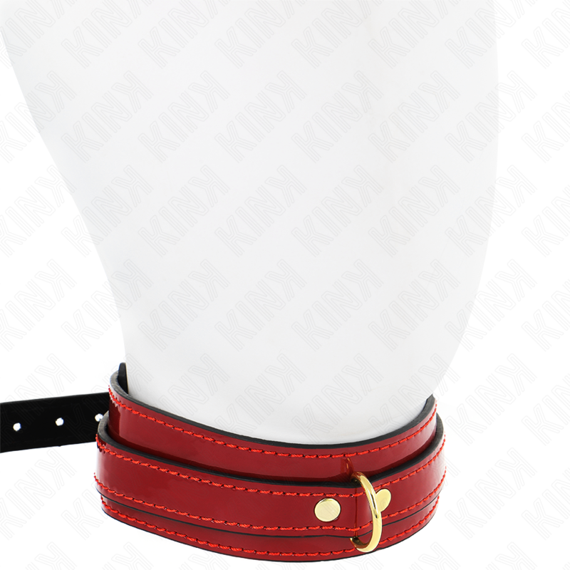 KINK - WINE RED ADJUSTABLE NECKLACE WITH GOLDEN DETAILS 29-42.5 CM X 4 CM - 4