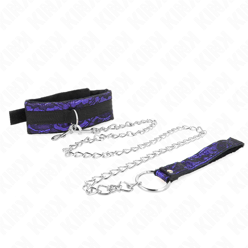 KINK - SHORT VELVET LACE NECKLACE WITH BELT 105 CM WITH NYLON TRIM 44 X 5.5 CM - 4
