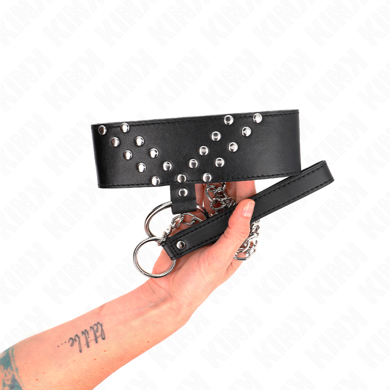 KINK - NECKLACE WITH BELT 65 CM WITH V RIVET ADJUSTABLE 36-43 CM X 5 CM - 4