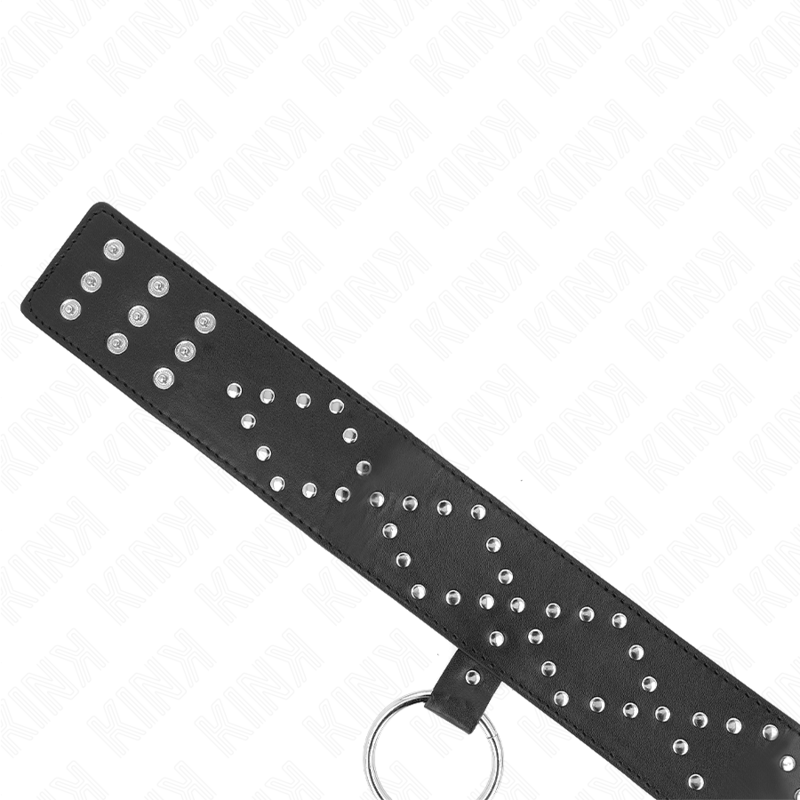 KINK - COLLIER 65 CM AVEC LAISSE À CLOUS ARGENTÉS MODÈLE 3 RÉGLABLE 36-43 CM X 5 CM