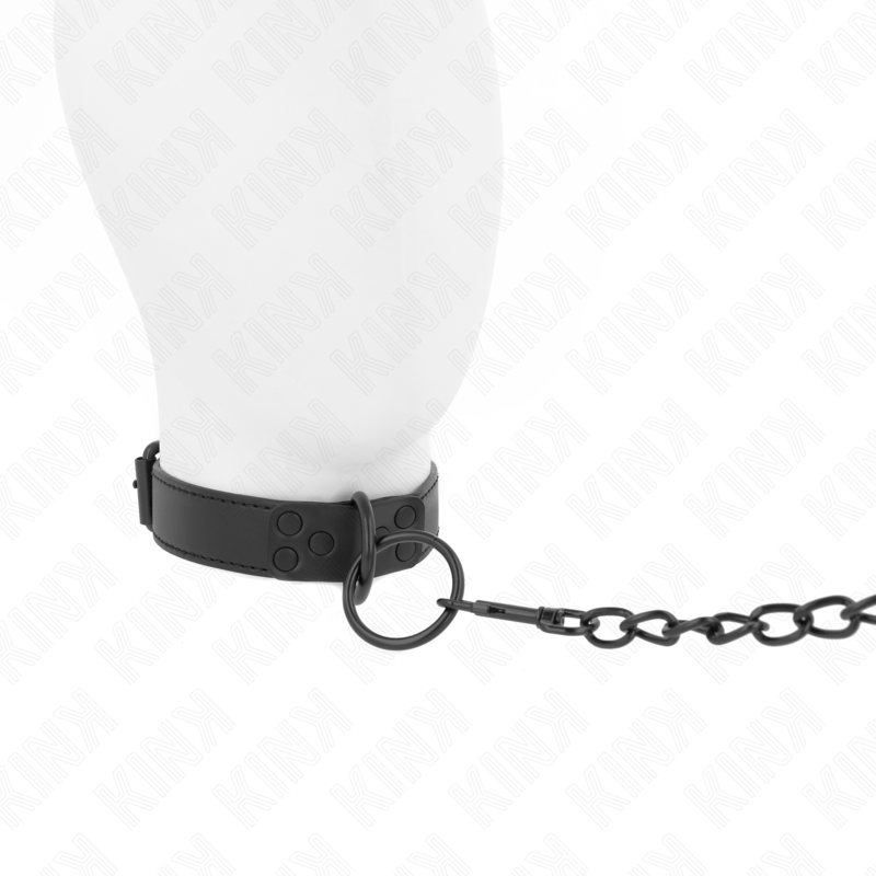 KINK - COLLAR WITH DARK LEASH 65 CM ADJUSTABLE 37-54 CM X 3 CM - 2