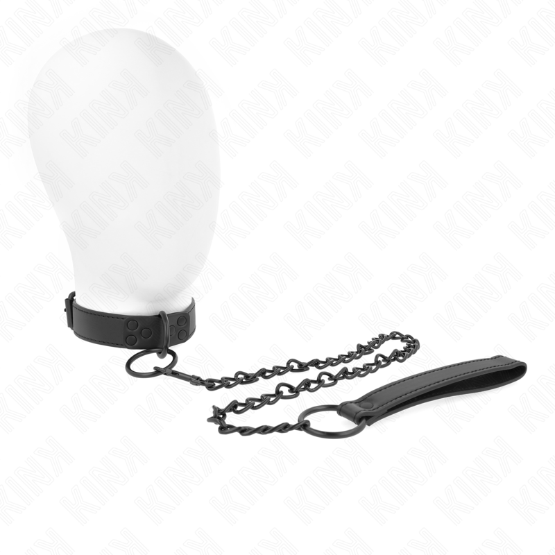 KINK - COLLAR WITH DARK LEASH 65 CM ADJUSTABLE 37-54 CM X 3 CM - 3