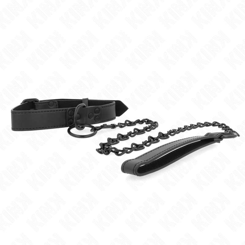 KINK - COLLAR WITH DARK LEASH 65 CM ADJUSTABLE 37-54 CM X 3 CM - 5