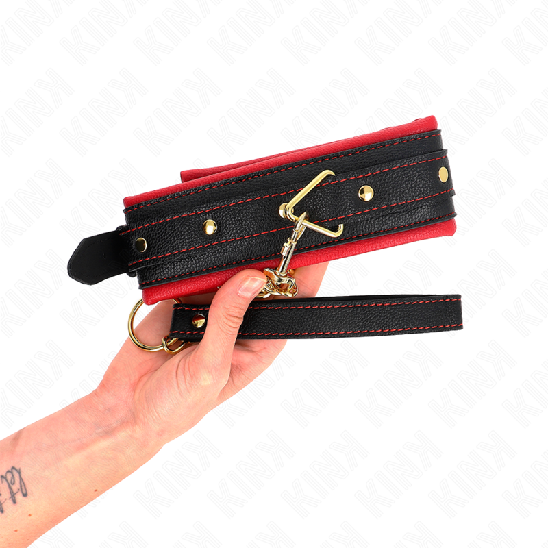 KINK - COLLAR WITH PLAIN FABRIC LEASH ADJUSTABLE 33-48 CM X 5.7 CM - 4