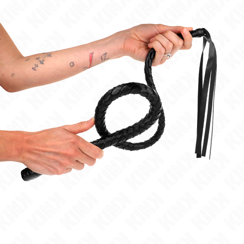 KINK - FOUET LONG AVEC PERLES 110 CM