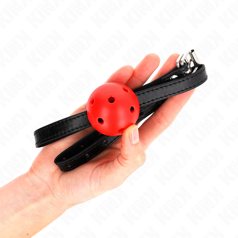 KINK - SIMPLICITY RED BREATHABLE 4.5 CM BALL GAG 62 x 1.5 CM - 3