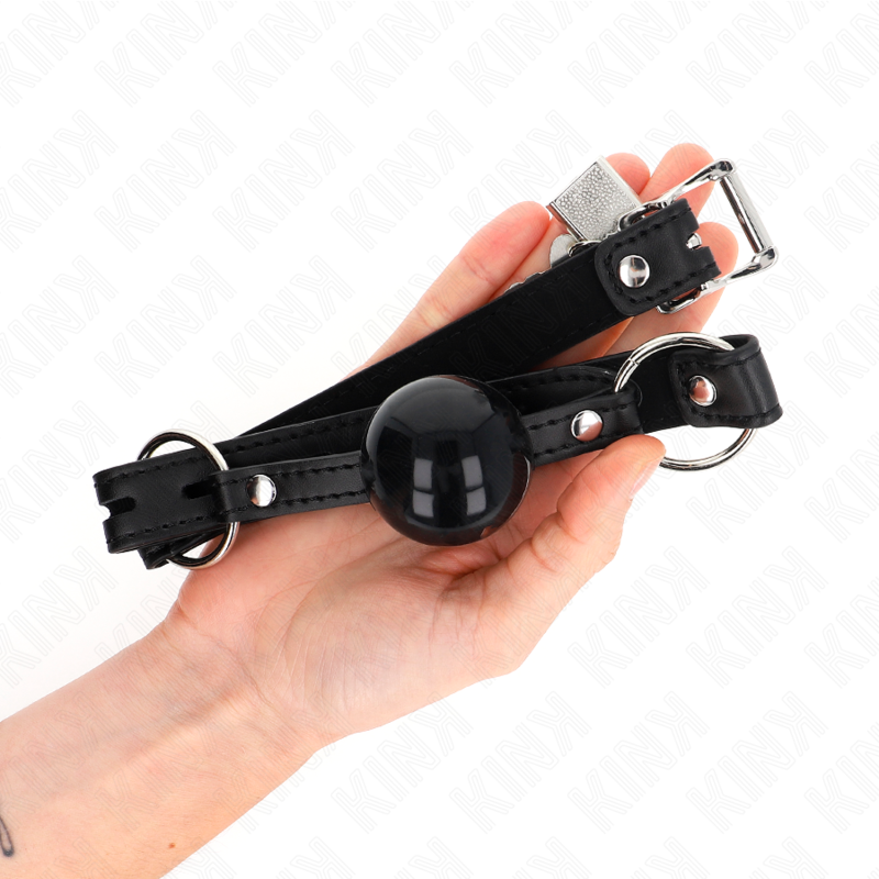 KINK - TPE BALL 4 CM GAG WITH BLACK LOCK 60 x 2 CM - 3