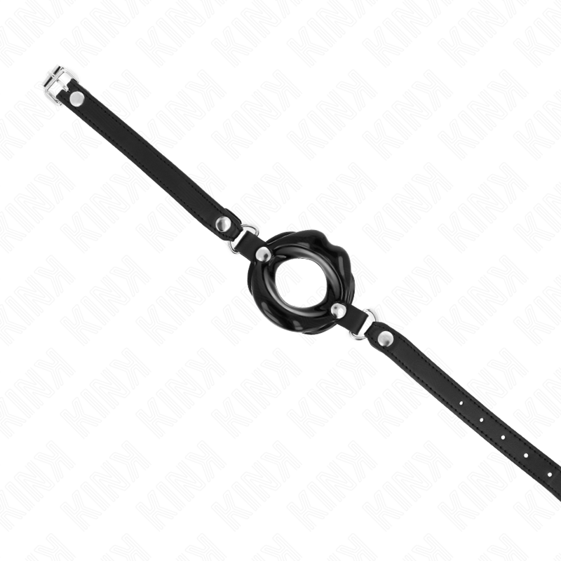 KINK - LIP GABARD 8 CM WITH BLACK FAUX LEATHER STRAP 63 x 2 CM ADJUSTABLE 39-58 CM