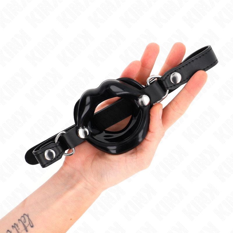 KINK - LIP GABARD 8 CM WITH BLACK FAUX LEATHER STRAP 63 x 2 CM ADJUSTABLE 39-58 CM
